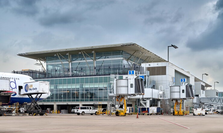 A 2019 view of a 9-gate expansion at Austin-Bergstrom International Airport