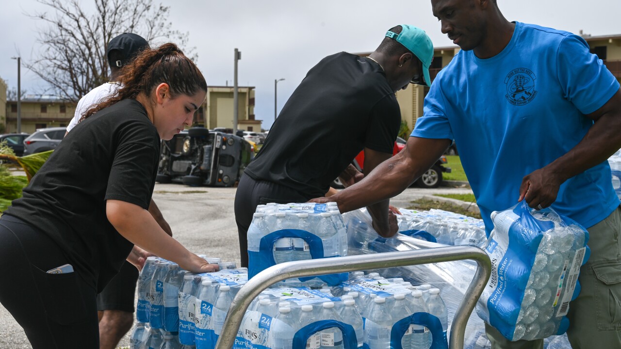 Water distribution after Typhoon Mawar
