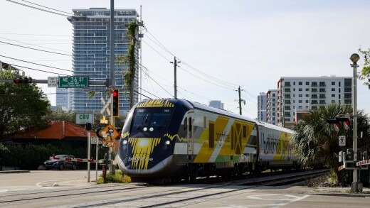 Brightline train in Miami