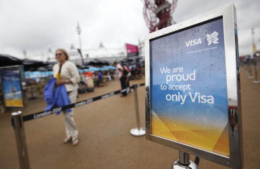 Visa signage at the 2012 London Olympics