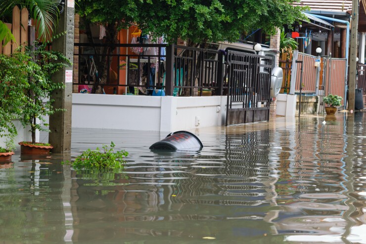 Flooded house