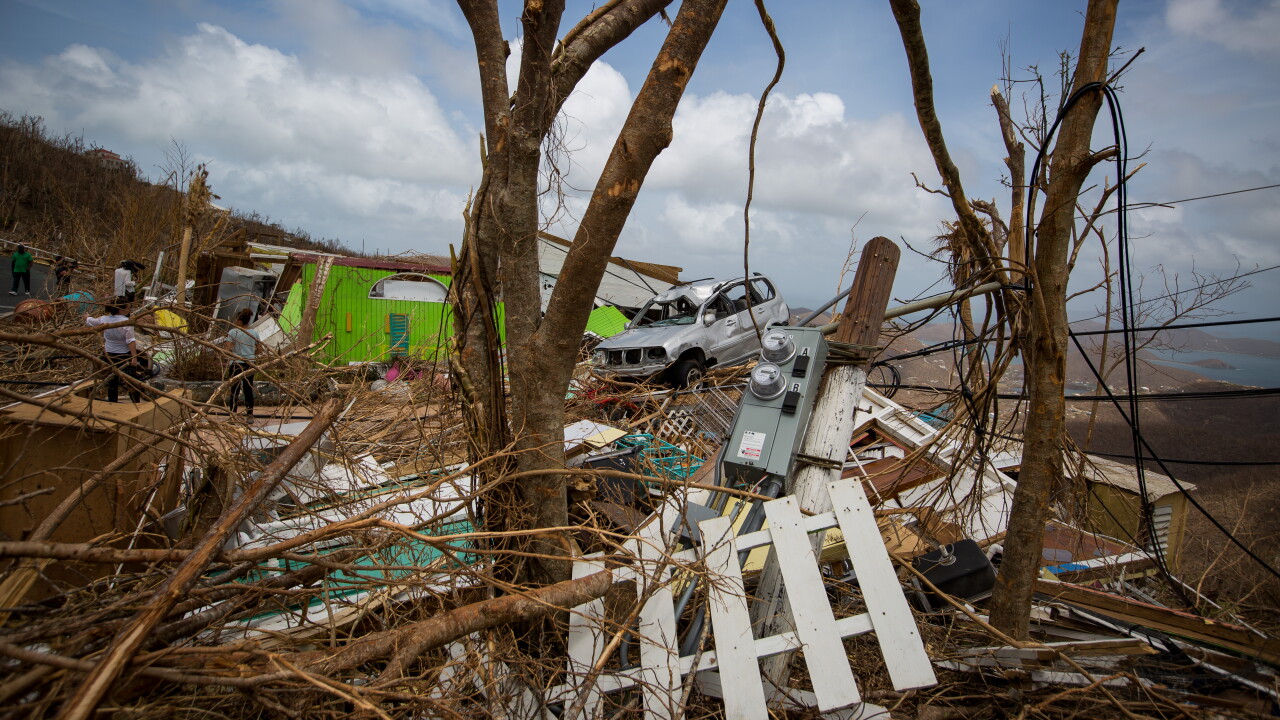 Damage from Hurricane Irma on St. John on Sept. 12 2017