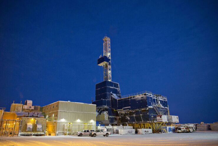 Oil drilling rig on Alaska's North Slope