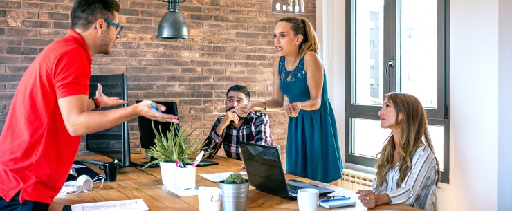Employees arguing at work