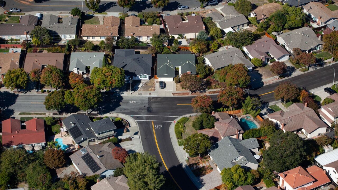Aerial Views Of Silicon Valley Housing And Tech Campuses