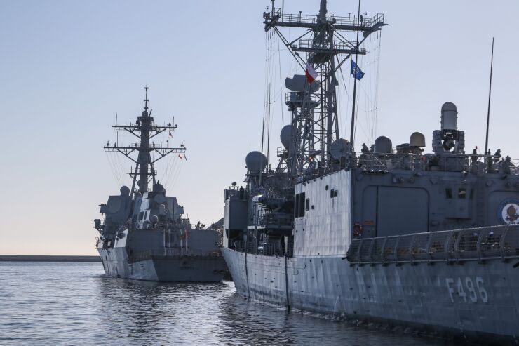 US Navy Arleigh Burke-class destroyers in Gdynia, Poland. Photographer: Michal Fludra/NurPhoto/Getty Images