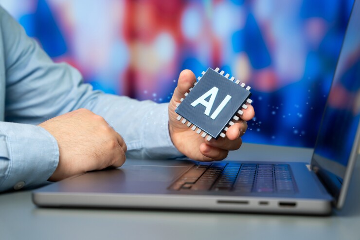 AI in hand - chip concept