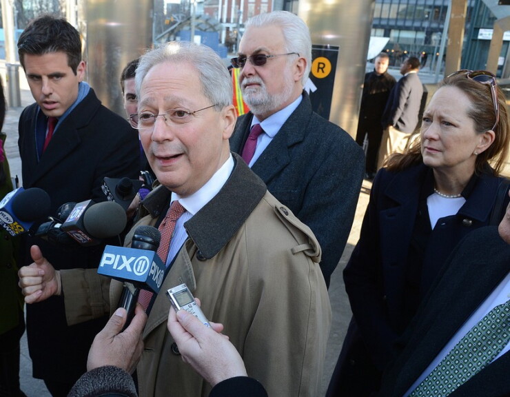 MTA Interim Chairman Fernando Ferrer at the reopening of the old South Ferry subway station on Thursday, April 4, 2013.