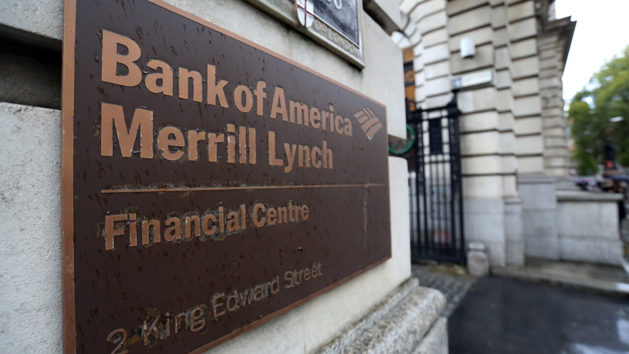 Entrance Bank of America Merrill Lynch Financial Centre in London on October 9, 2014 BLOOMBERG NEWS
