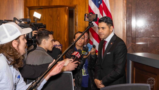 Arizona House Speaker Steve Montenegro interviewed by press