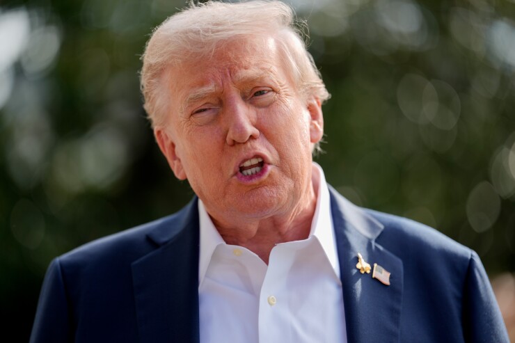 President Donald Trump speaking