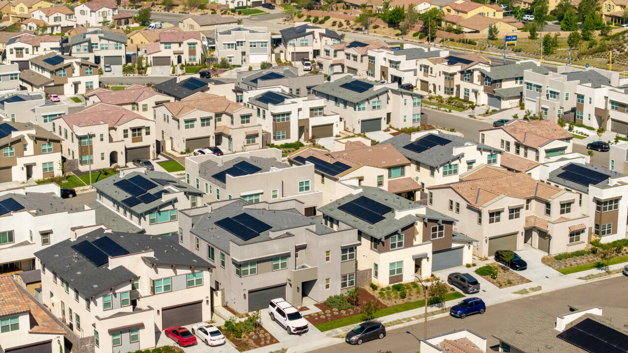 A picture of homes at a new development in Fontana, California.