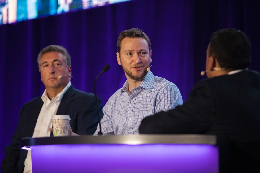 “The future will not be written by the large incumbents,” says Betterment CEO Jon Stein (center), who spoke on an In|Vest panel with Ritholtz Wealth Management Chairman Barry Ritholtz.