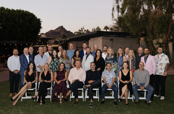 Newfi's top performers and leadership at President's Club awards dinner.