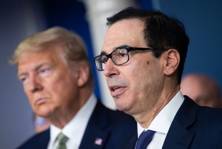 “Americans need cash now, and the president wants to give cash now. And I mean now, in the next two weeks,” Treasury Secretary Steven Mnuchin said during a White House briefing alongside President Trump.