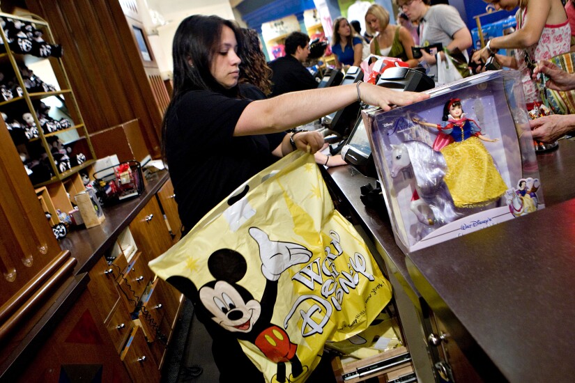 A Disney Store cashier