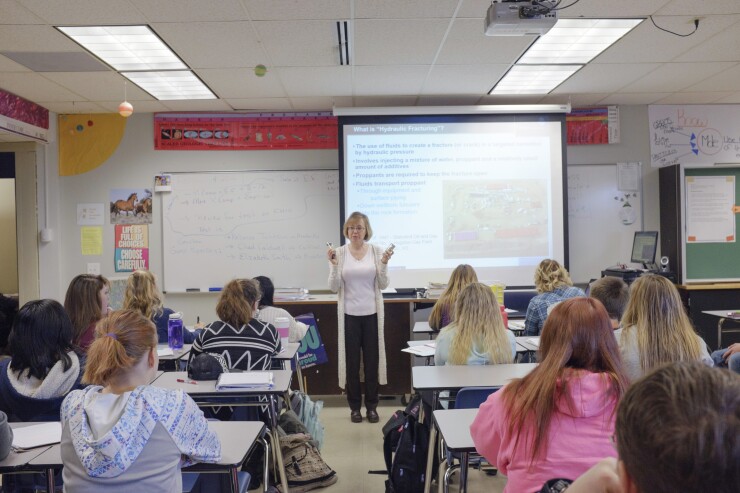 Teacher in classroom