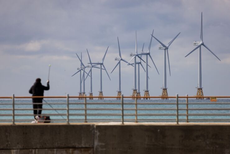 Wind turbines off of Jeju, South Korea