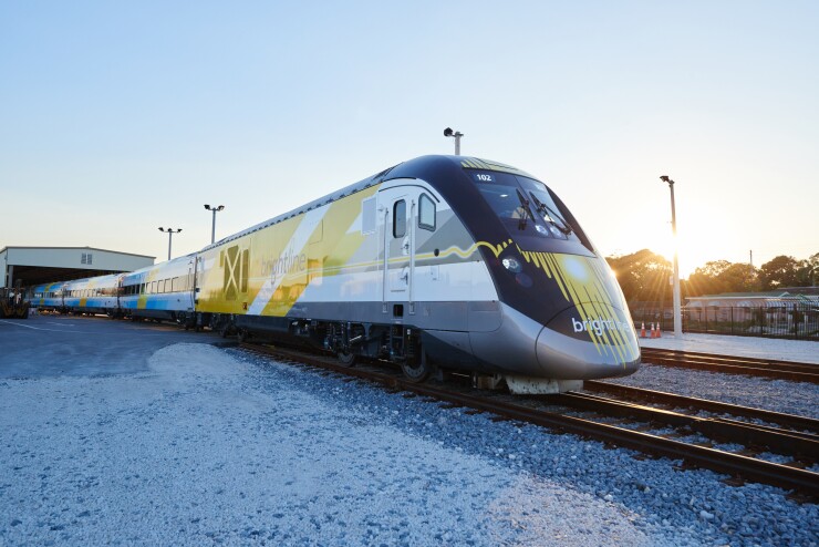 All Aboard Florida's Brightline-branded passenger train.