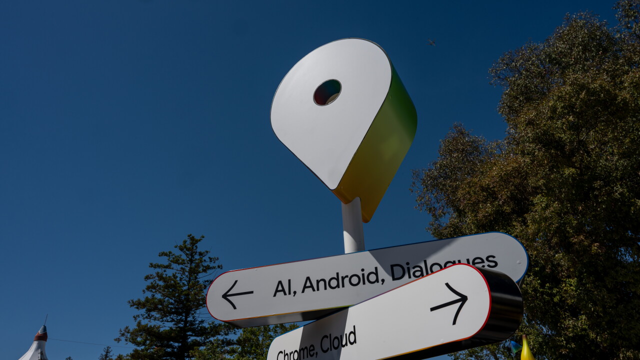 A picture of Google signage at the Google I/O Developers Conference.