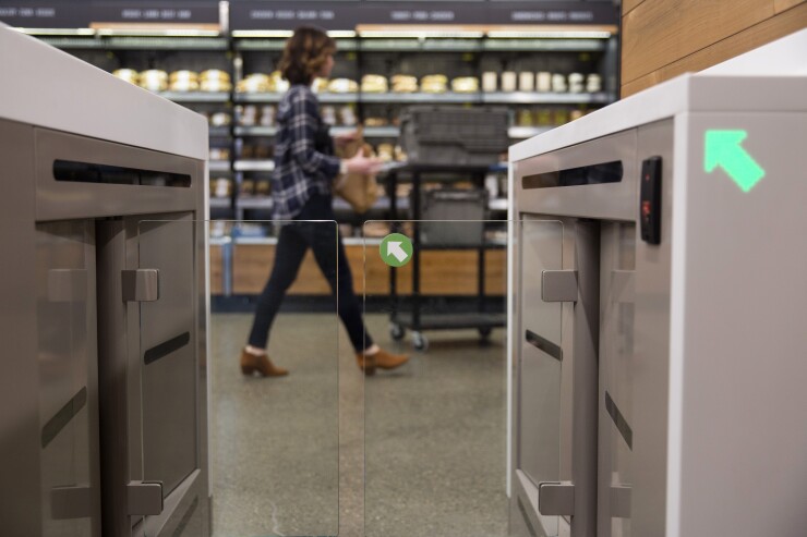Amazon Go turnstile entrance