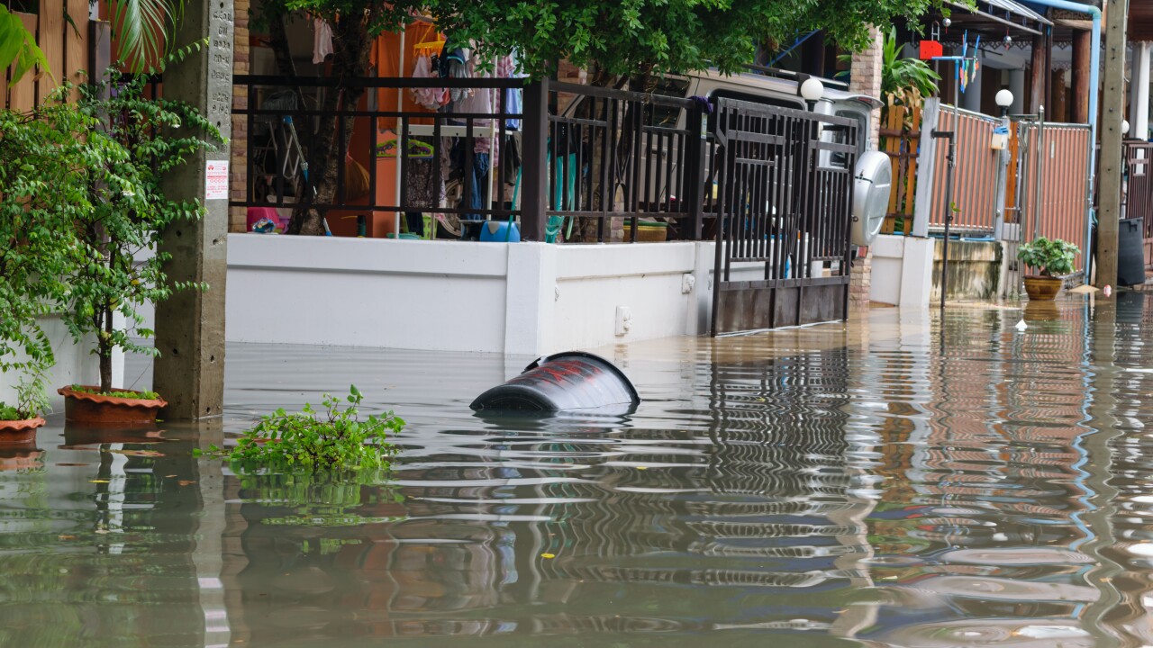 Flooded house