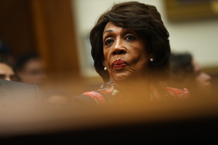 House Financial Services Chairwoman Maxine Waters