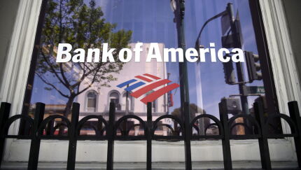 Bank of America window sign
