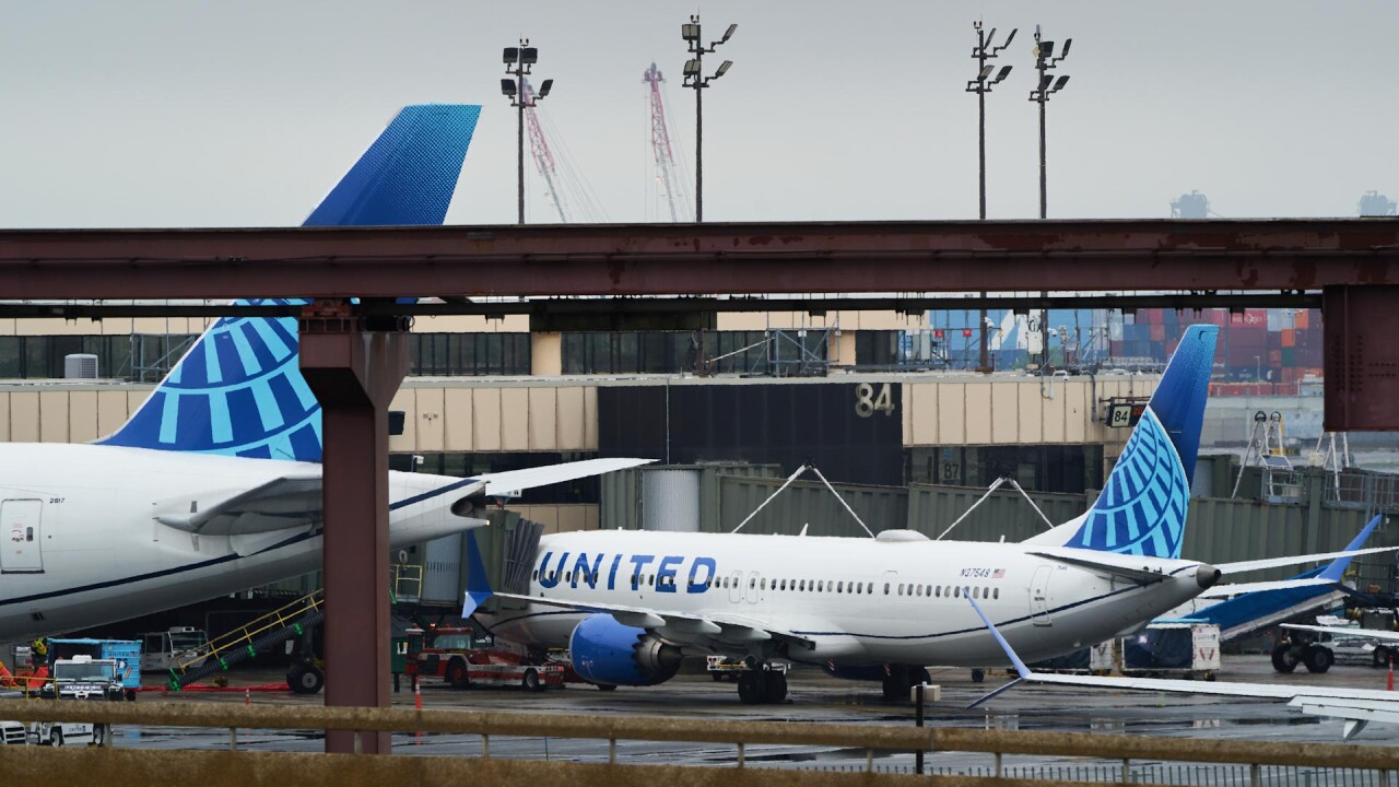 United Airlines plane at Newark Liberty International Airport