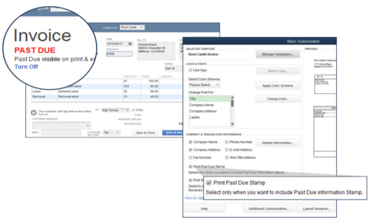 Invoice past due quickbooks desktop 2018
