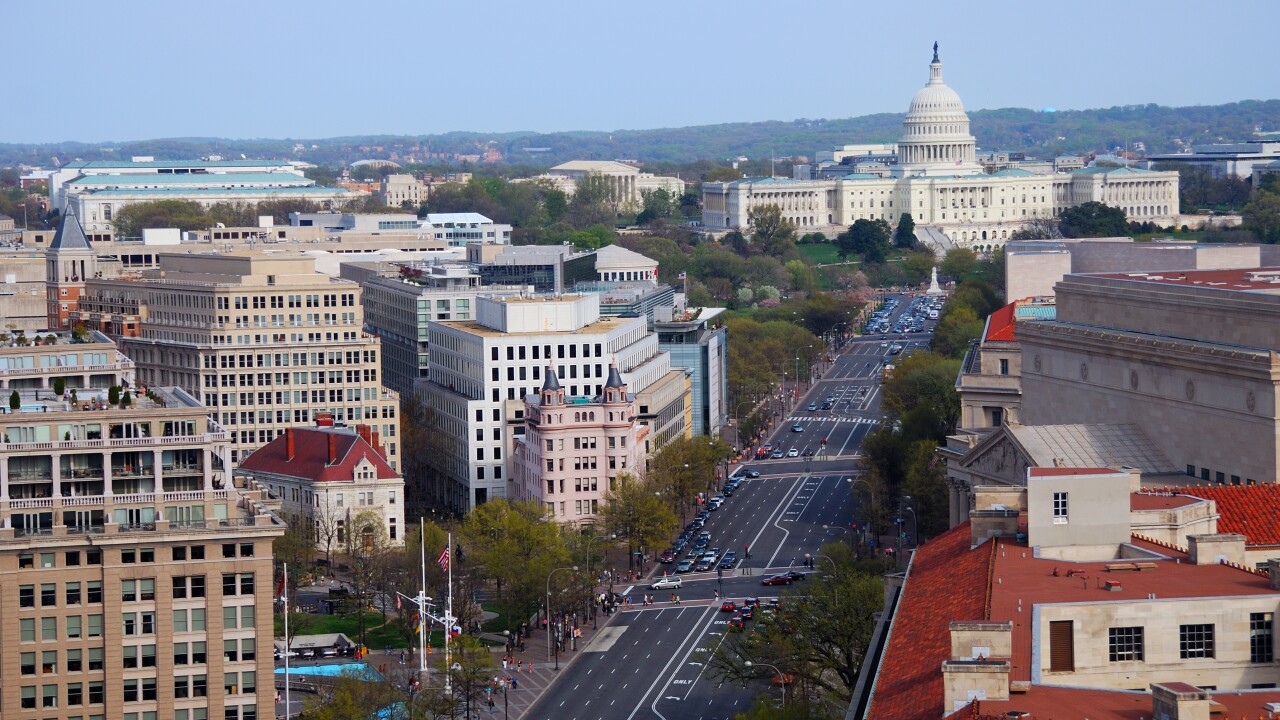 capitol hill building aerial view, Washington DC