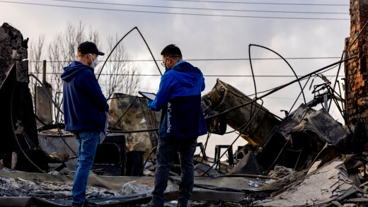 Los Angeles wildfire damaged home