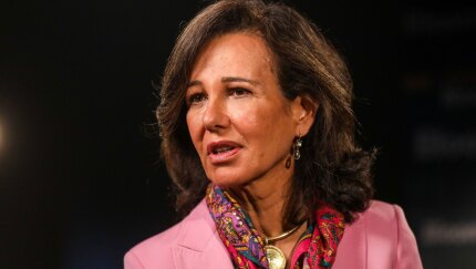 Ana Botin, chairman of Banco Santander, speaks during an interview at the bank's investor day in London on April 3, 2019.