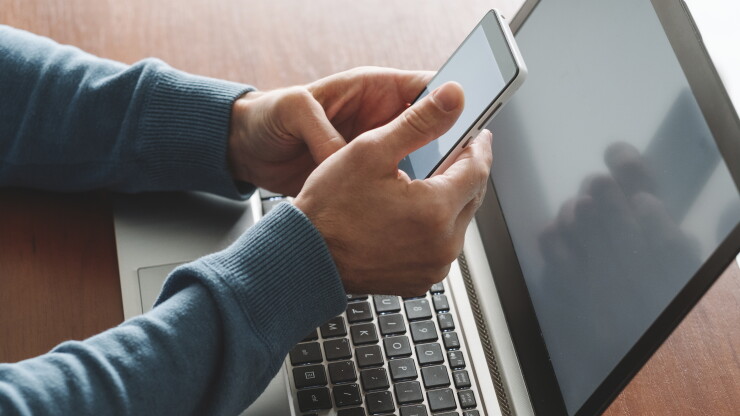 Two factor authentication with a mobile device