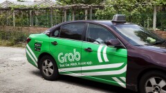 A Grab-branded taxi