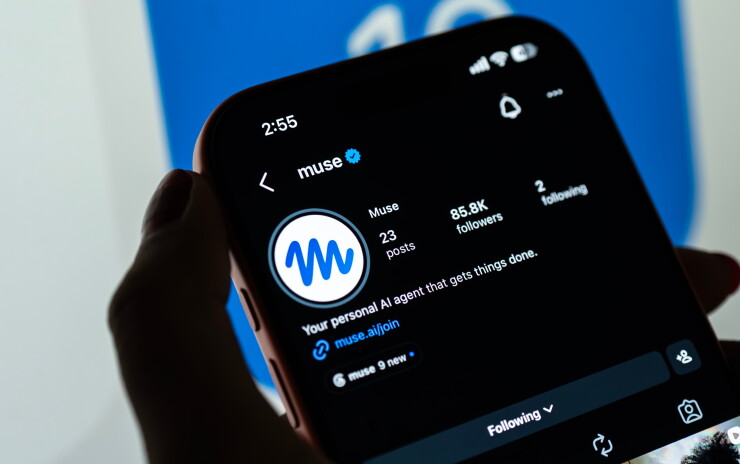 Muse X account profile page on a smartphone.