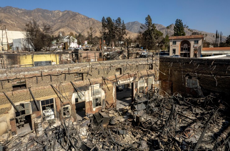 The burned interior of Altadena Hardware following the Eaton Fire in Altadena, California, U.S., on Monday, Jan. 20, 2025.