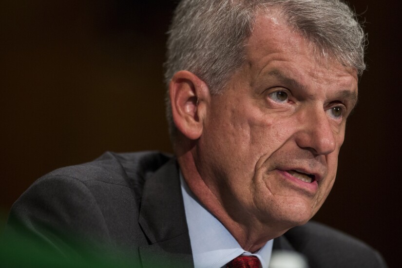 Tim Sloan, chief executive officer and president of Wells Fargo, speaks during a Senate Banking, Housing and Urban Affairs Committee hearing in Washington.