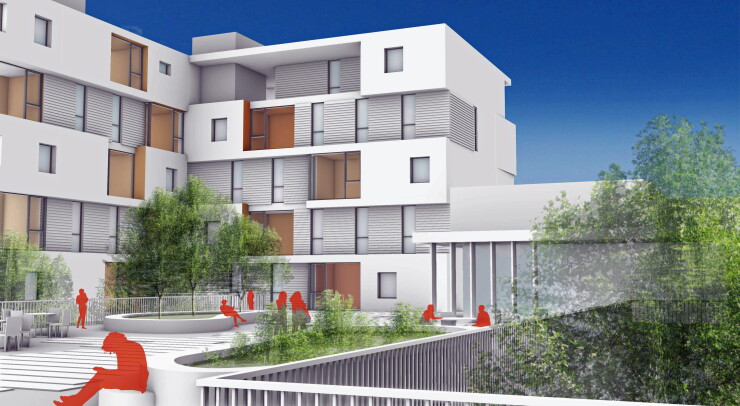 Rendering of SEED LA, a public boarding charter school, managed by The SEED Foundation and slated to open in Los Angeles for the 2020-2021 school year.