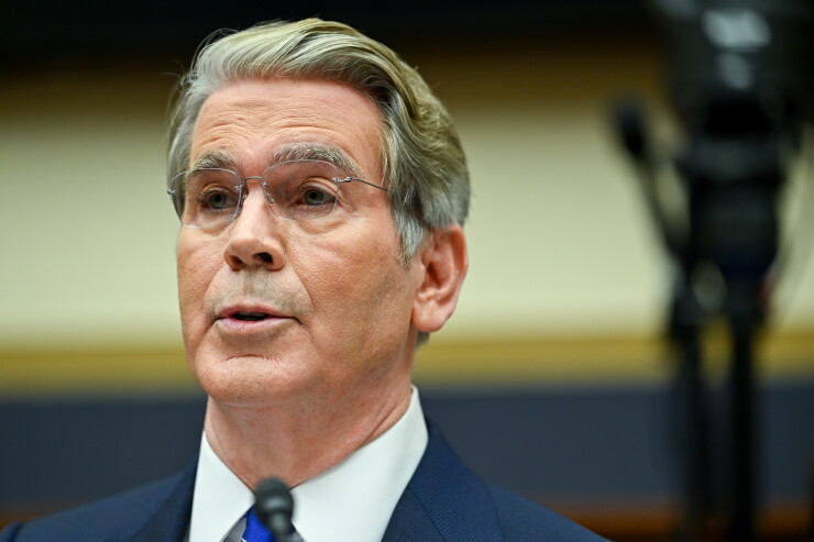 Scott Bessent, U.S. treasury secretary, during a House Financial Services Committee hearing in Washington, D.C.