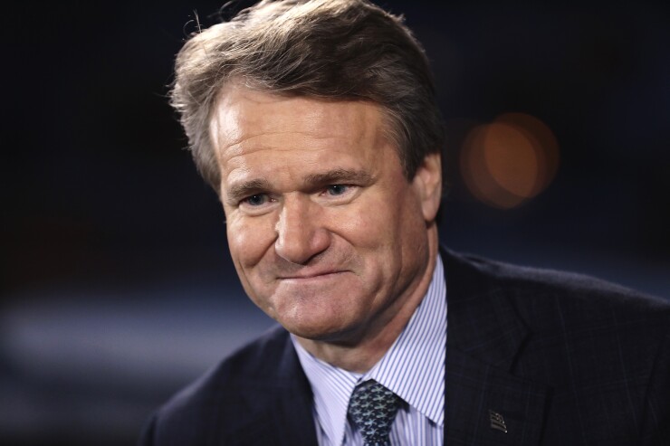Brian Moynihan, CEO of Bank of America during a Bloomberg Television interview at the World Economic Forum in Davos, Switzerland, on Jan. 17, 2017
