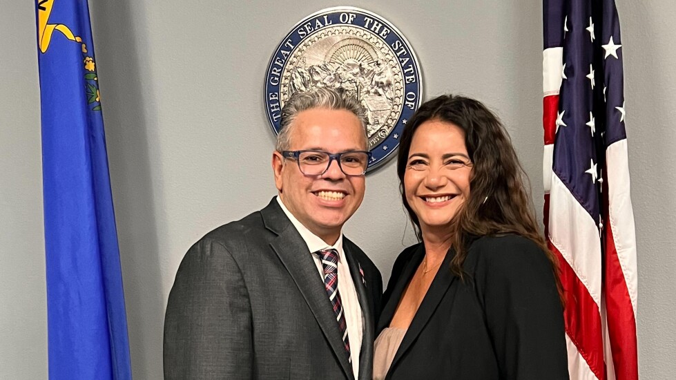 Julio Jimenez-Wenz and Jennifer Oliver at NV Commission on Minority Affairs swearing in