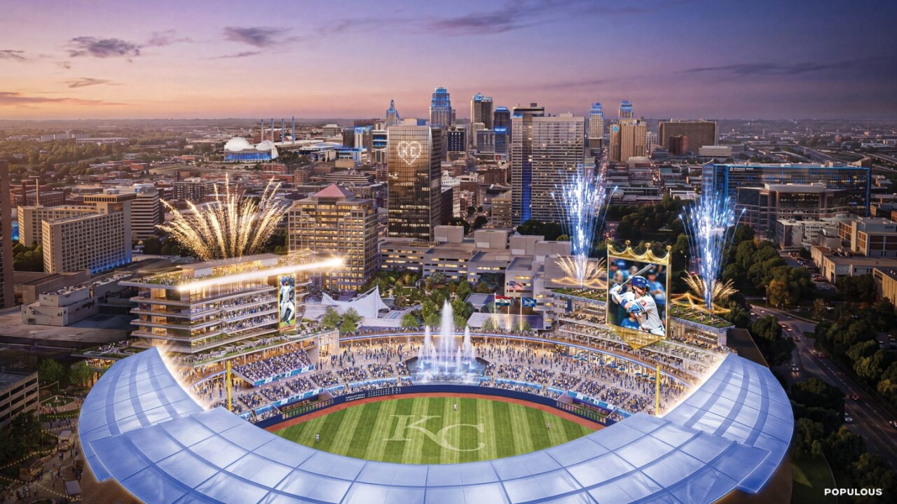 Rendering of proposed Kansas City Royals ballpark