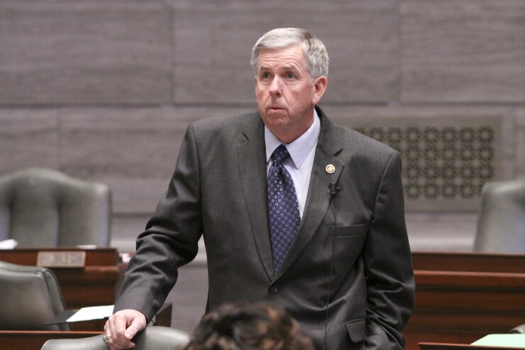 Mike Parson, shown in 2011 as a state senator, was to be sworn in as Missouri governor on June 1, 2018 after Eric Greitens resigned.
