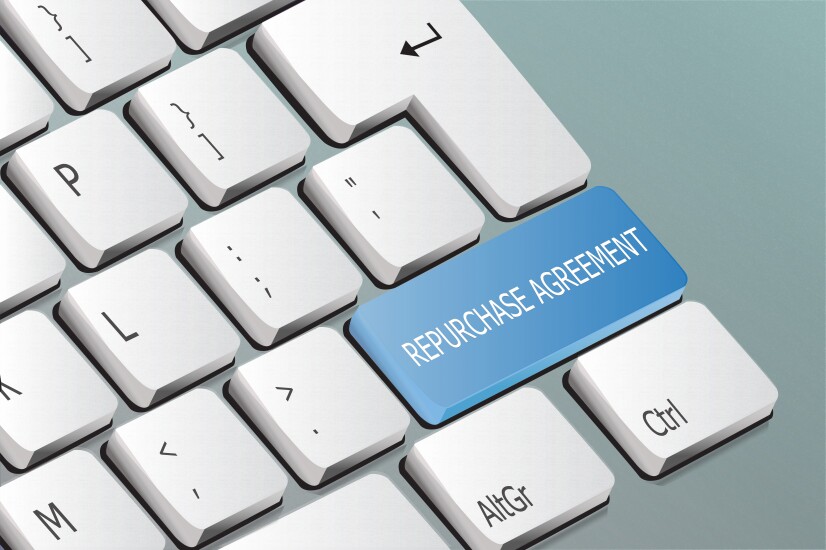 repurchase agreement written on the keyboard button