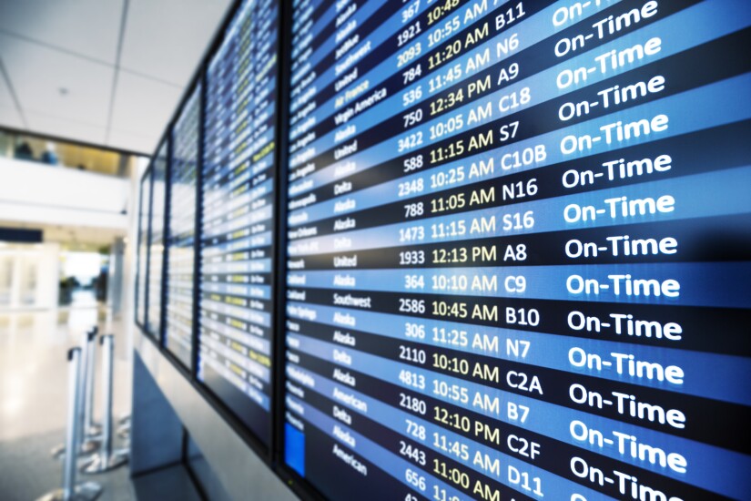 Airport flight status sign