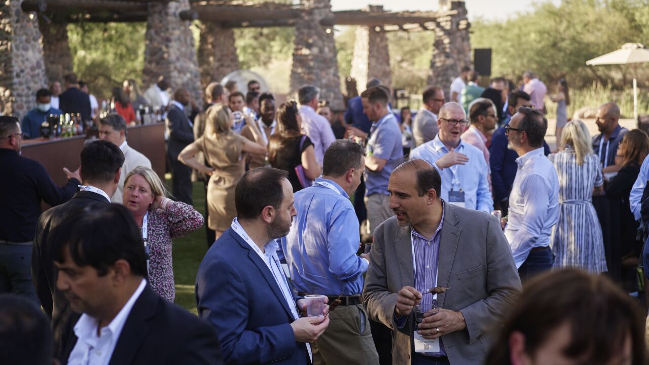 Payments Forum outdoor crowd