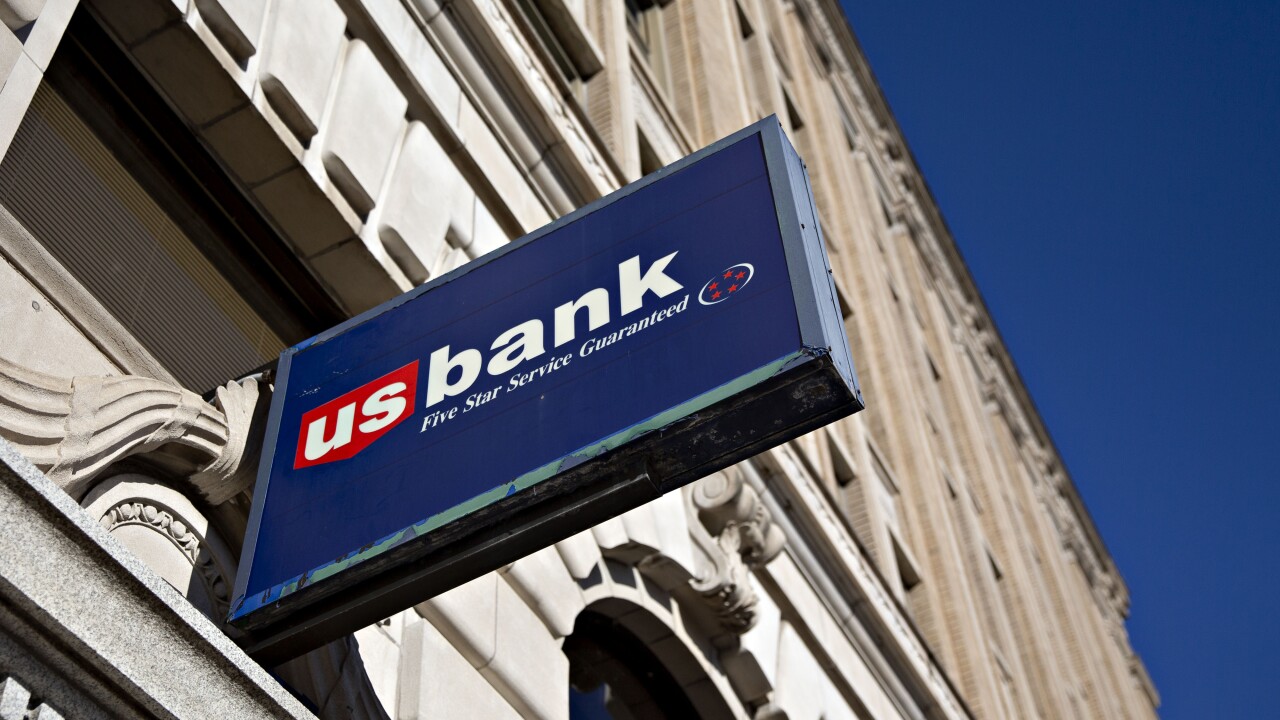 U.S. Bank signage is displayed outside a branch in Rock Island, Ill.
