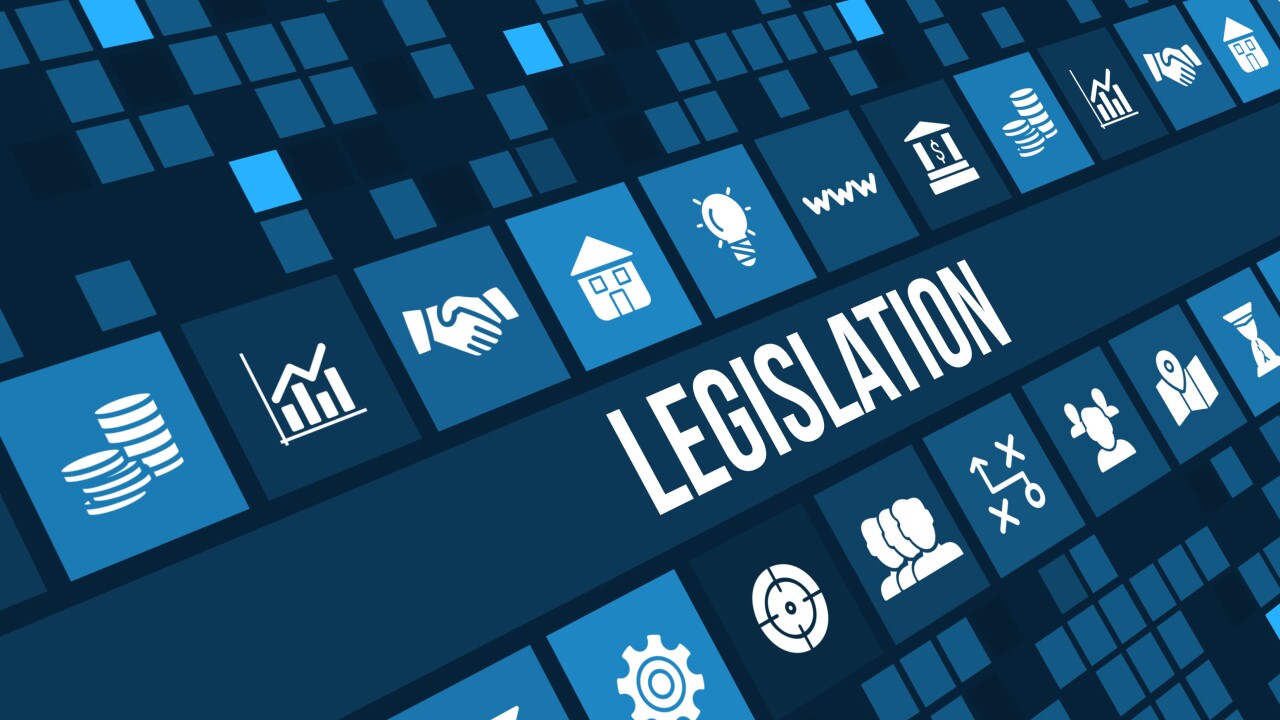 legislation concept image with business icons and copyspace.