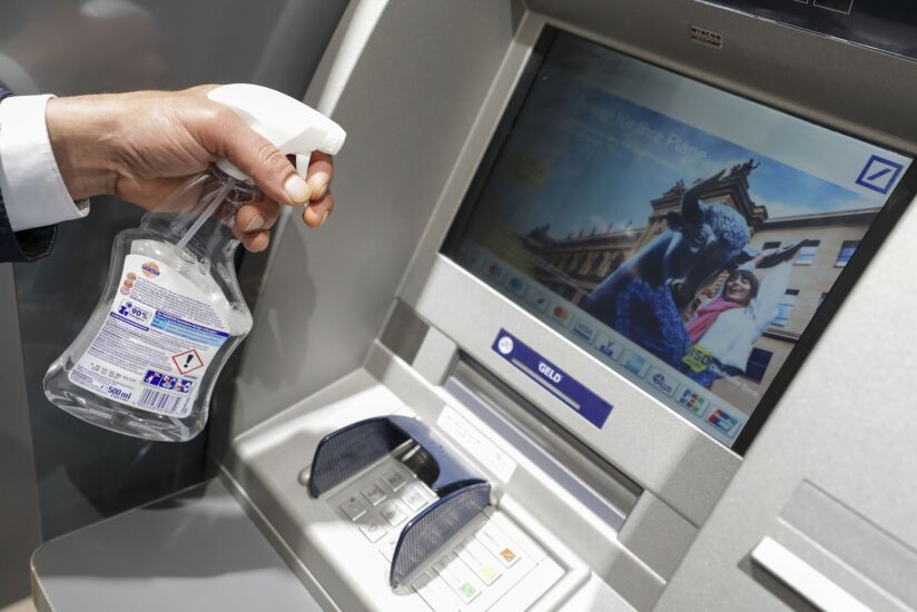 disinfecting an ATM